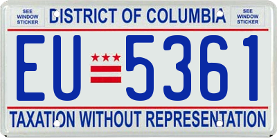 DC license plate EU5361