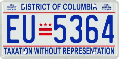 DC license plate EU5364