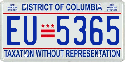 DC license plate EU5365