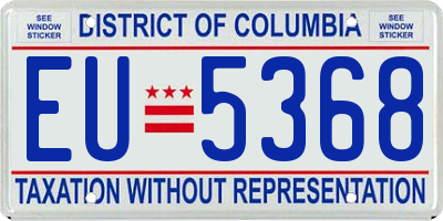 DC license plate EU5368