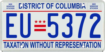 DC license plate EU5372