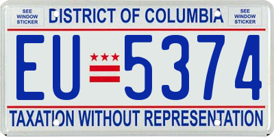 DC license plate EU5374