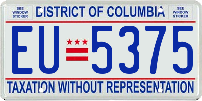 DC license plate EU5375