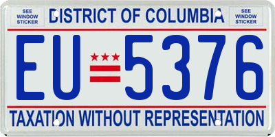 DC license plate EU5376