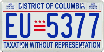 DC license plate EU5377