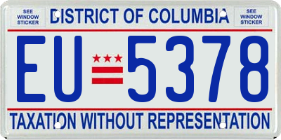 DC license plate EU5378