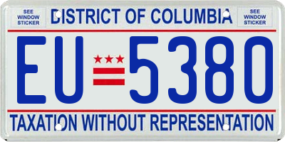 DC license plate EU5380