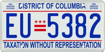 DC license plate EU5382