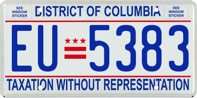 DC license plate EU5383