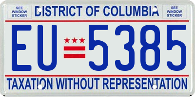 DC license plate EU5385