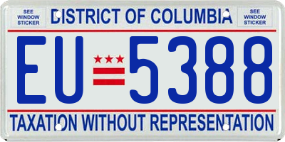 DC license plate EU5388