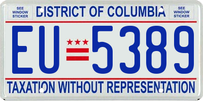 DC license plate EU5389