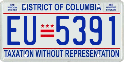 DC license plate EU5391