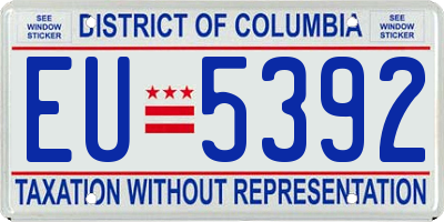 DC license plate EU5392