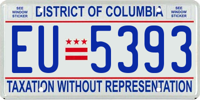 DC license plate EU5393