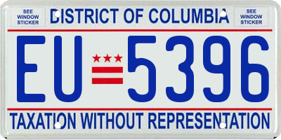 DC license plate EU5396