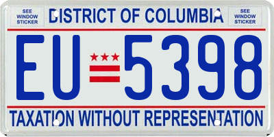 DC license plate EU5398