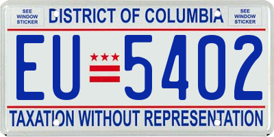 DC license plate EU5402