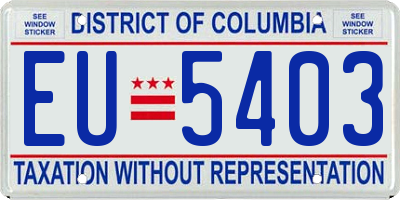 DC license plate EU5403