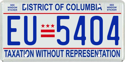 DC license plate EU5404