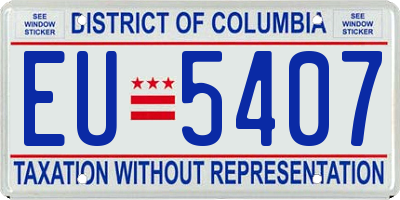 DC license plate EU5407