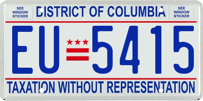 DC license plate EU5415