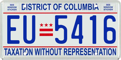 DC license plate EU5416