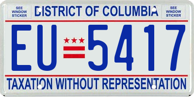 DC license plate EU5417