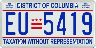 DC license plate EU5419