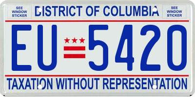 DC license plate EU5420