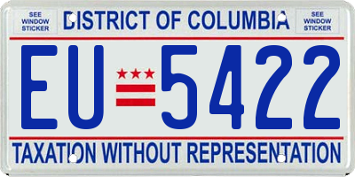 DC license plate EU5422