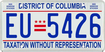 DC license plate EU5426