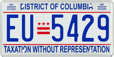 DC license plate EU5429