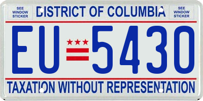 DC license plate EU5430