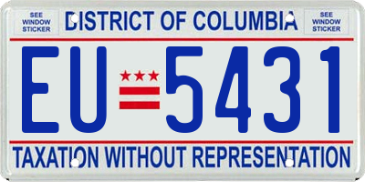 DC license plate EU5431