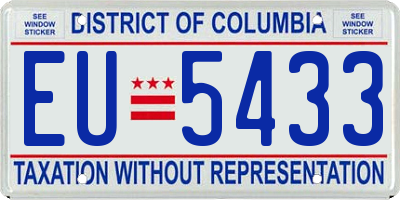 DC license plate EU5433