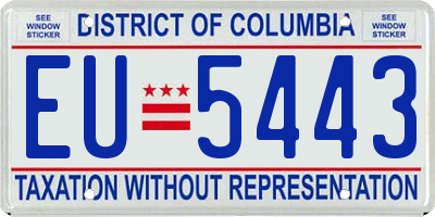 DC license plate EU5443