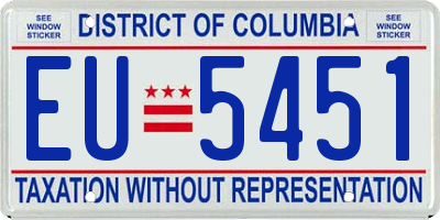 DC license plate EU5451