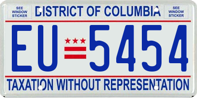 DC license plate EU5454