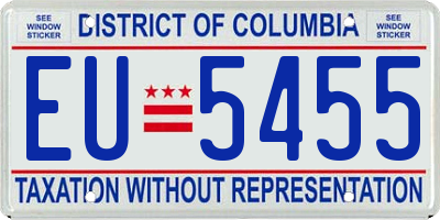 DC license plate EU5455