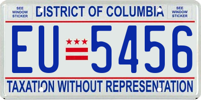 DC license plate EU5456