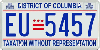 DC license plate EU5457