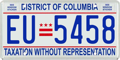 DC license plate EU5458