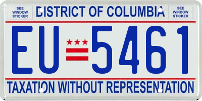 DC license plate EU5461