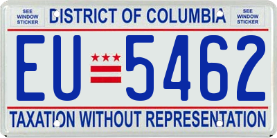 DC license plate EU5462