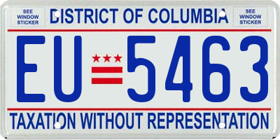 DC license plate EU5463