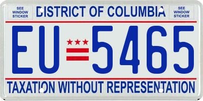 DC license plate EU5465
