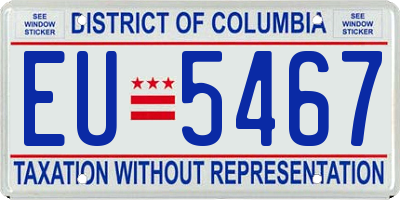 DC license plate EU5467
