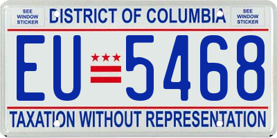 DC license plate EU5468