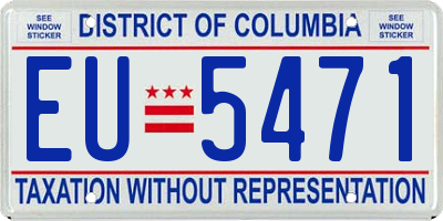 DC license plate EU5471